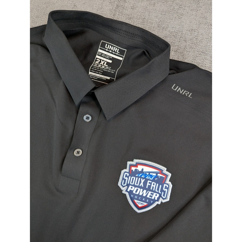 UNRL Golf Polo Shirt Mens 2XL Black Short Sleeve Performance Pique Athletic Logo